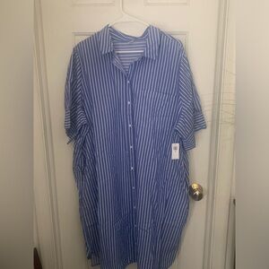 Old Navy XXL Tall blue & white striped dress